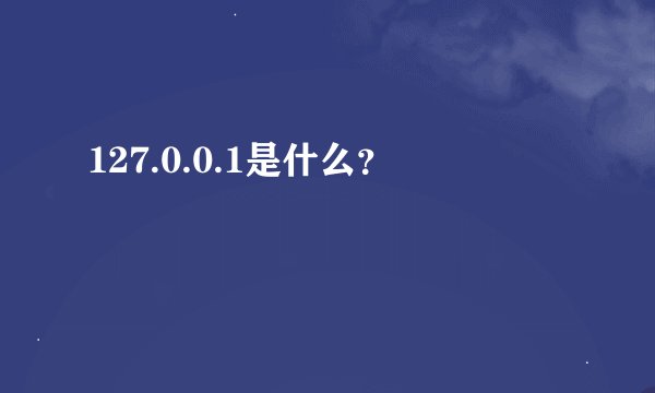 127.0.0.1是什么？