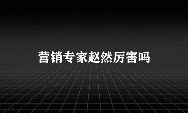 营销专家赵然厉害吗