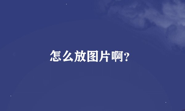 怎么放图片啊？