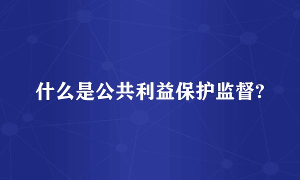 什么是公共利益保护监督?