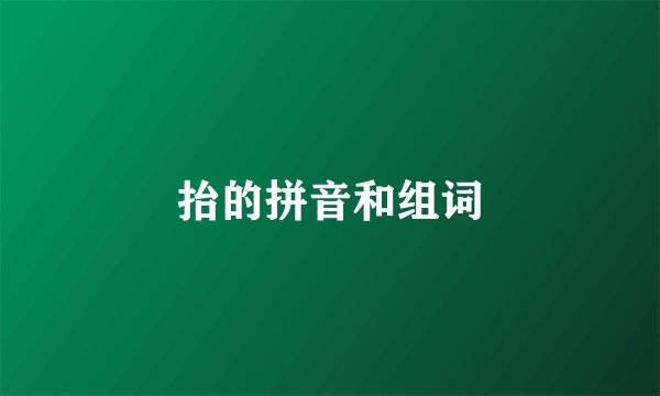 抬的拼音和组词