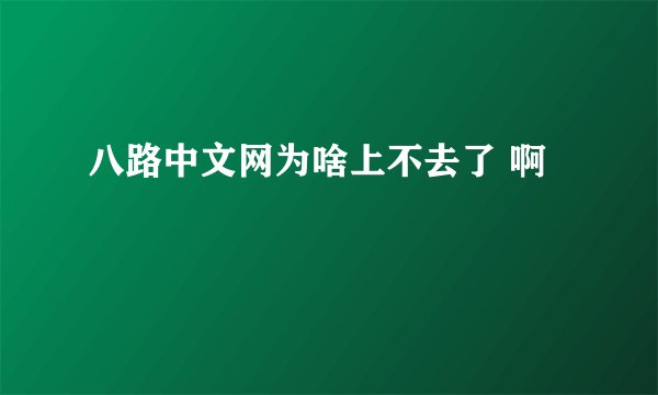 八路中文网为啥上不去了 啊