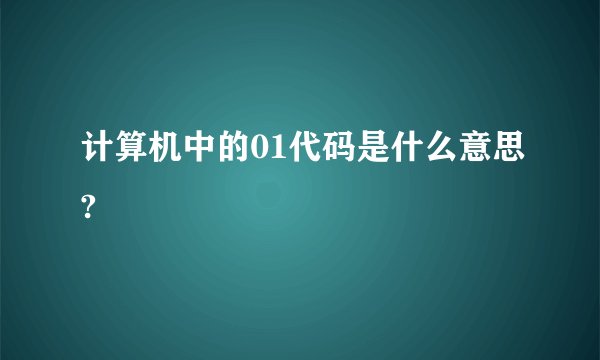 计算机中的01代码是什么意思?