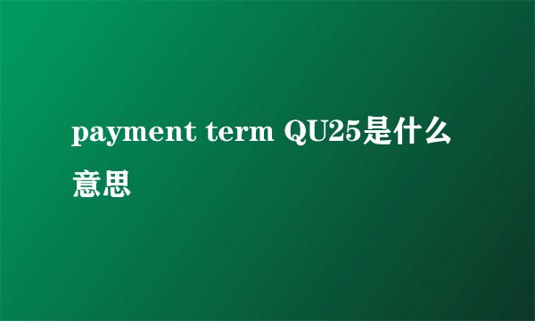 payment term QU25是什么意思
