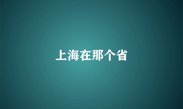 上海在那个省