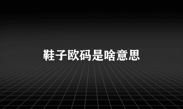 鞋子欧码是啥意思