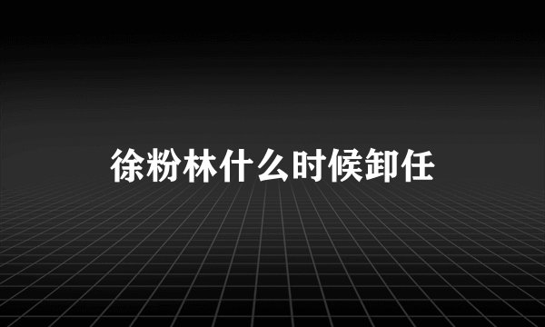 徐粉林什么时候卸任