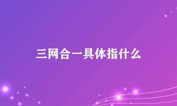 三网合一具体指什么