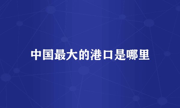 中国最大的港口是哪里