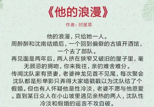 十部必看的军婚小说