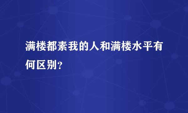 满楼都素我的人和满楼水平有何区别？