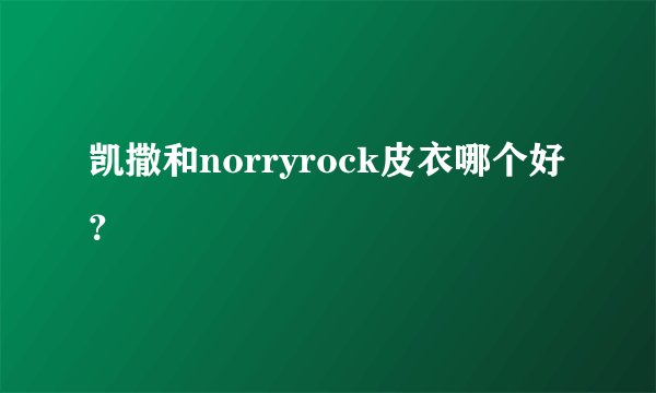 凯撒和norryrock皮衣哪个好？