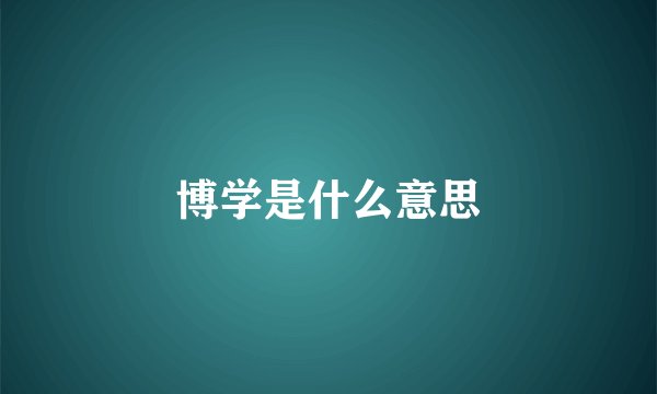博学是什么意思