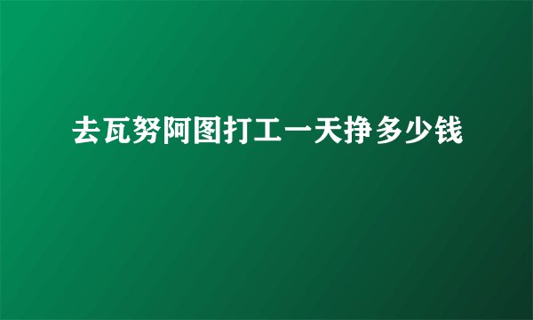 去瓦努阿图打工一天挣多少钱