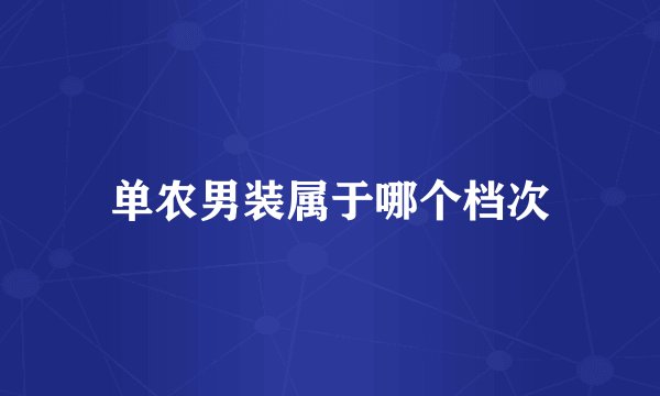 单农男装属于哪个档次