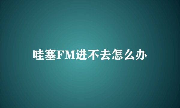 哇塞FM进不去怎么办