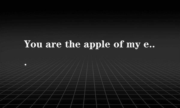 You are the apple of my eyes是什么意思