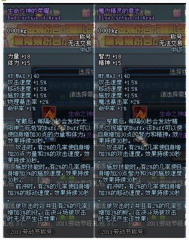 DNF2011年劳动节礼包有什么东西？