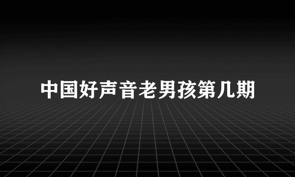 中国好声音老男孩第几期