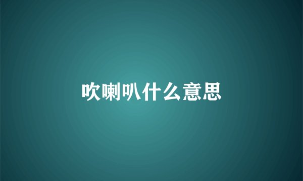吹喇叭什么意思