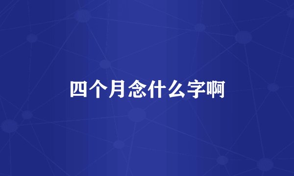 四个月念什么字啊