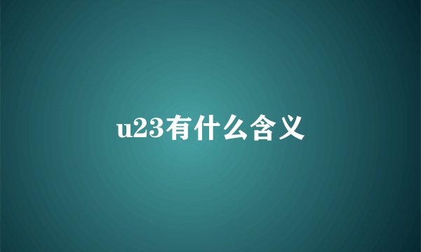 u23有什么含义
