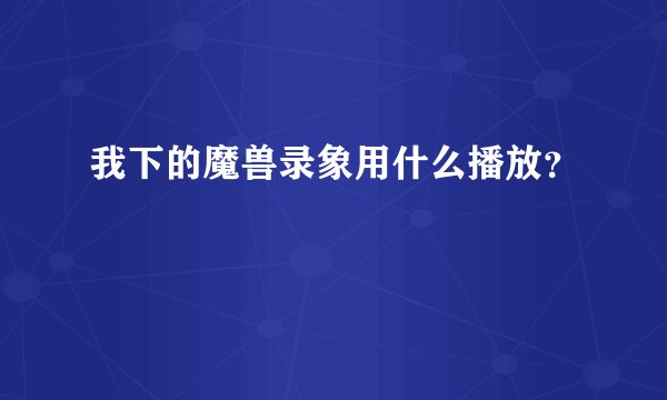 我下的魔兽录象用什么播放？