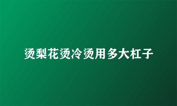 烫梨花烫冷烫用多大杠子
