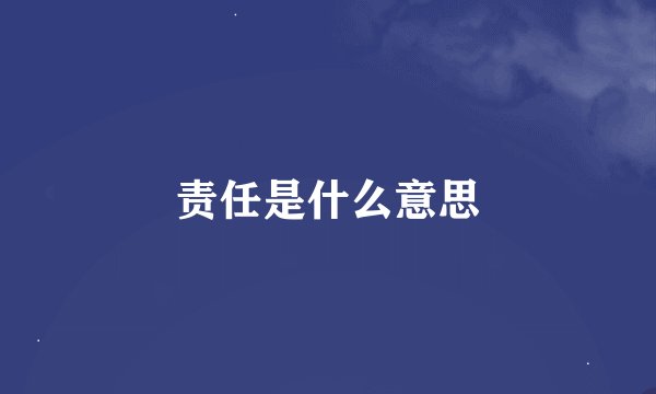 责任是什么意思