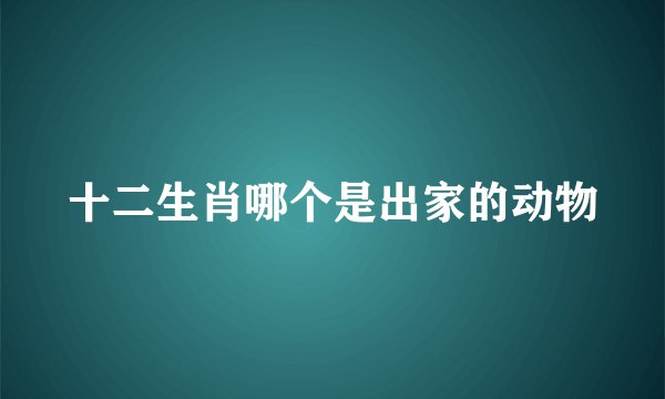 十二生肖哪个是出家的动物
