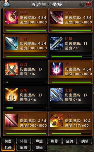 九阴真经充值送百晓生兵录(进阶一) 是什么？