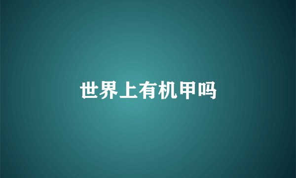 世界上有机甲吗
