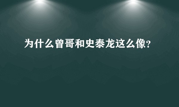 为什么曾哥和史泰龙这么像？