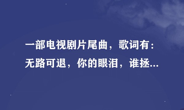 一部电视剧片尾曲，歌词有：无路可退，你的眼泪，谁拯救谁。歌名是什么