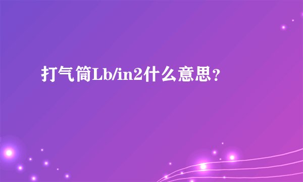 打气筒Lb/in2什么意思？