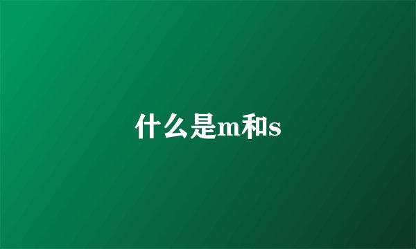 什么是m和s