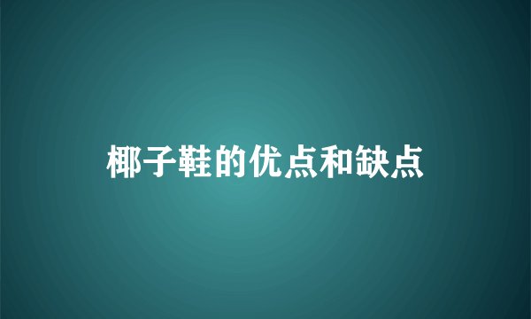 椰子鞋的优点和缺点