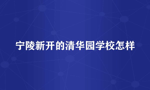 宁陵新开的清华园学校怎样