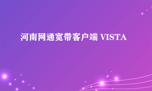 河南网通宽带客户端 VISTA