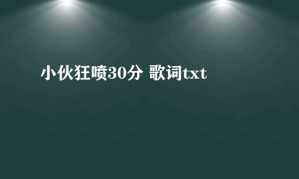 小伙狂喷30分 歌词txt