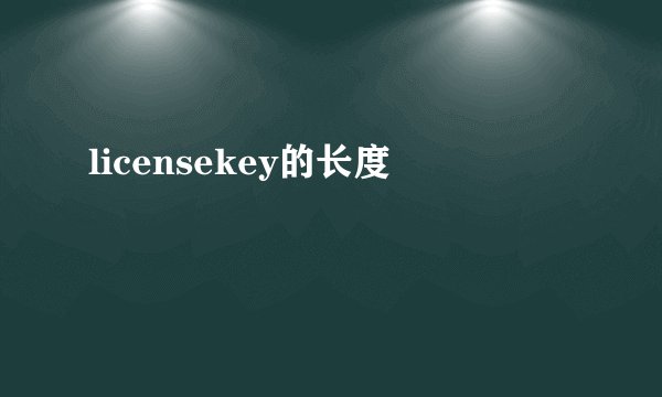 licensekey的长度