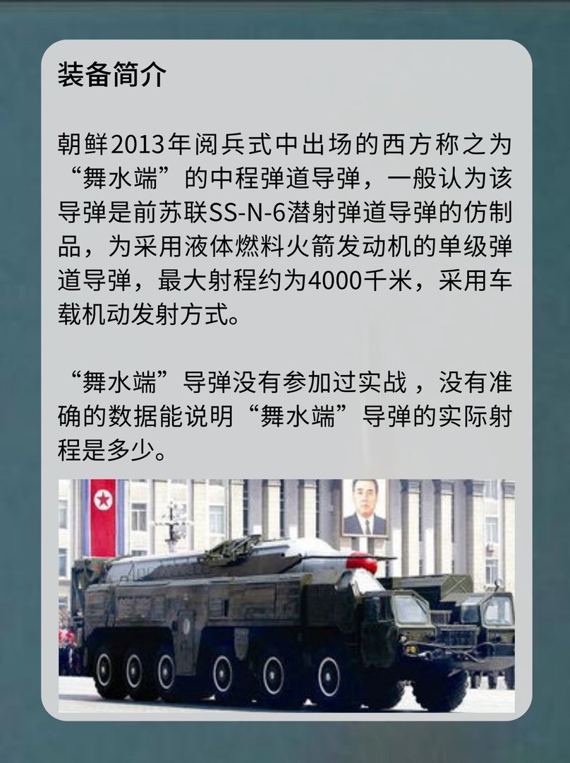 舞水端中程弹道导弹