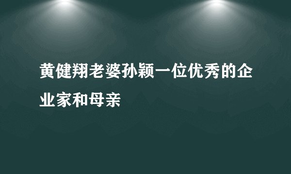 黄健翔老婆孙颖一位优秀的企业家和母亲