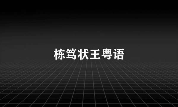 栋笃状王粤语