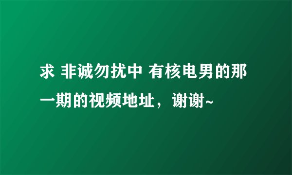 求 非诚勿扰中 有核电男的那一期的视频地址，谢谢~