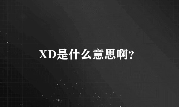 XD是什么意思啊？