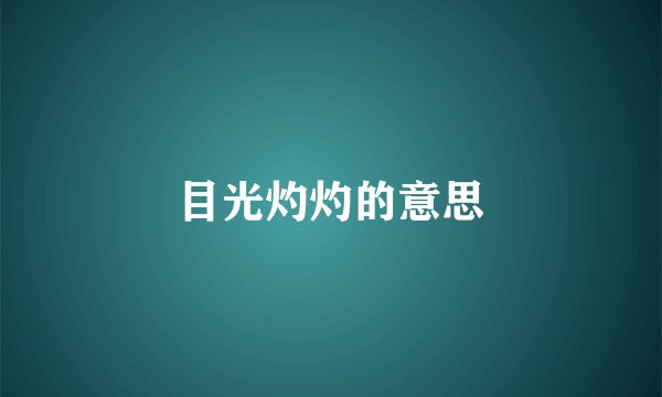 目光灼灼的意思