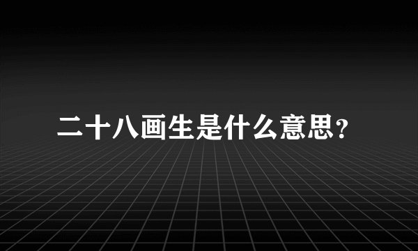 二十八画生是什么意思？