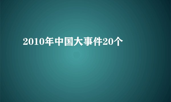 2010年中国大事件20个