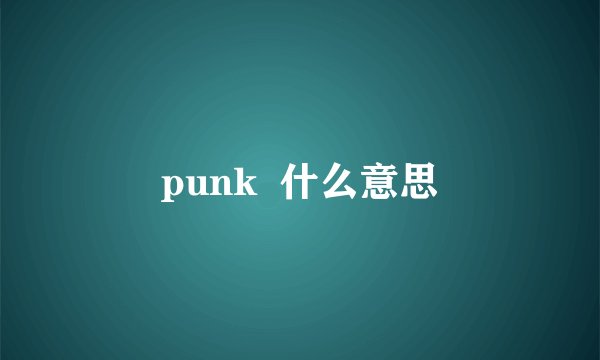 punk  什么意思